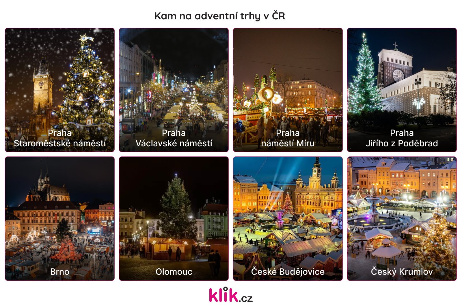 Seznam adventních trhů v Praze